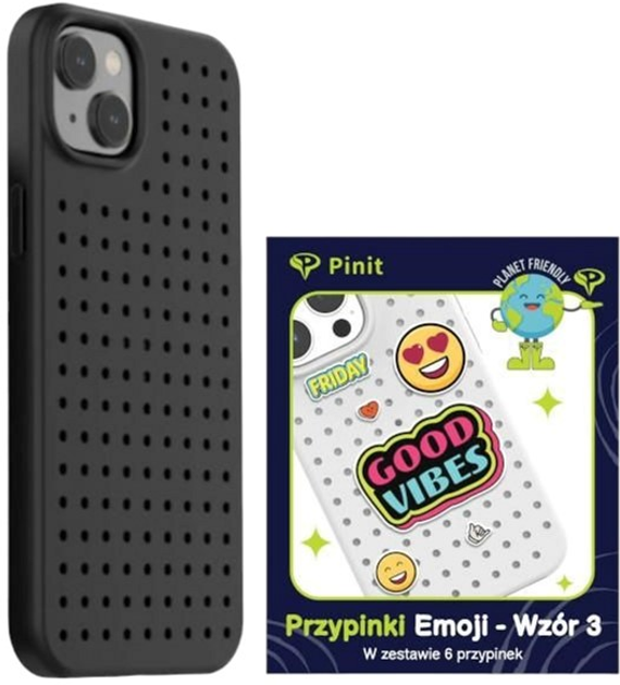 Панель Pinit Dynamic + Набір значків Емоджі Pack 3 для Apple iPhone 14 Plus Black (5905359817277) - зображення 1