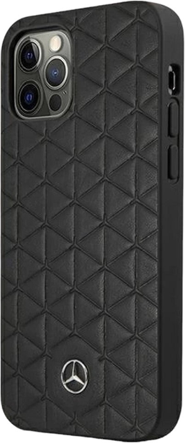 Etui Mercedes Leather Quilted Embossed do Apple iPhone 12 Pro Max Black (3666339013073) - obraz 1