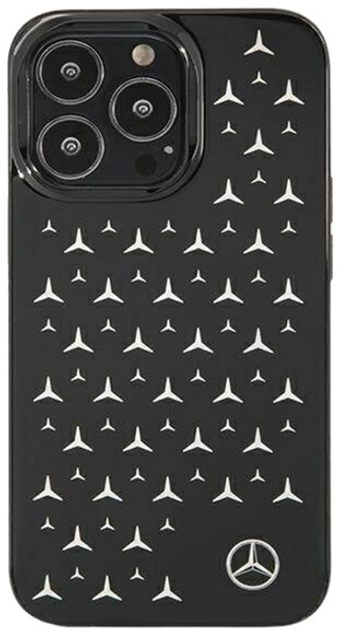 Панель Mercedes Silver Stars Pattern для Apple iPhone 13/13 Pro Black (3666339020231) - зображення 1