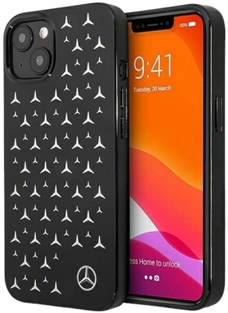 Панель Mercedes Silver Stars Pattern для Apple iPhone 13 mini Black (3666339020217) - зображення 1