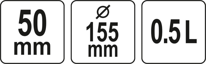 Емкость строительная резиновая плоская 0.5 л, 155х50 мм YATO (YT-51880 ...