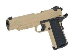 Пістолет Army Kimber Desert Warrior Metal R28 Tan Green Gas (Страйкбол 6мм) - зображення 6