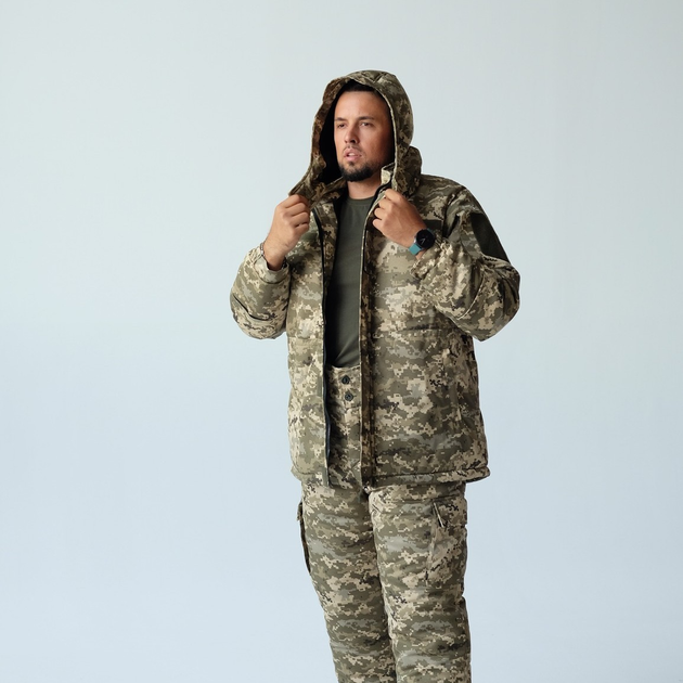 Зимова куртка "ЗСУ" Бушлат військовий тактичний зимовий піксель Тканина мембрана розмір 58 - зображення 1