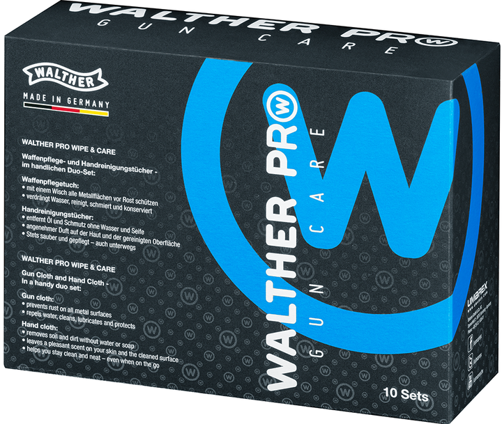Салфетки для чистки WALTHER Gun Care PRO Wipe&Care 20 штук - изображение 2