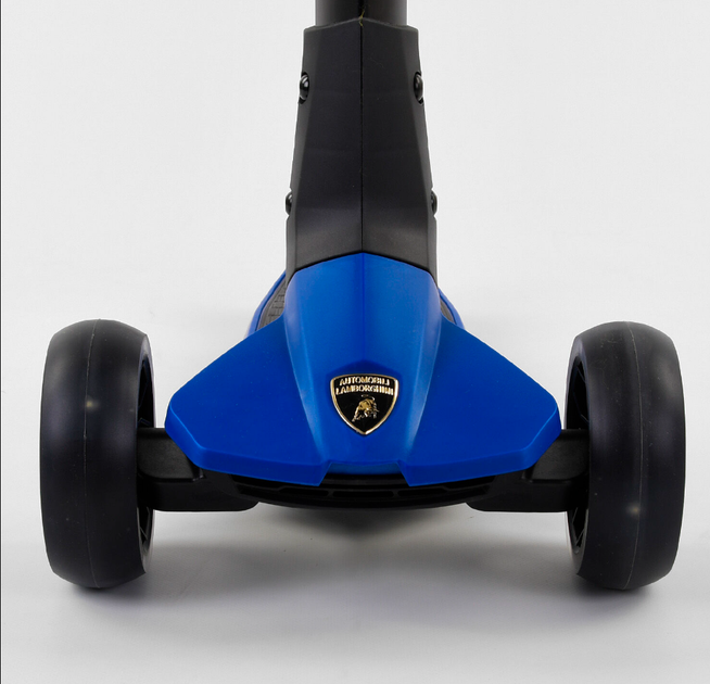 Самокат Lamborghini триколісний складаний алюмінієвий кермо колеса PU світло Синій (LB 20300) - зображення 4