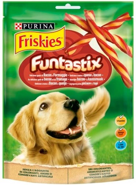 Ласощі для собак Purina Friskies Funtastix з беконом 175 г (7613033444814) - зображення 1