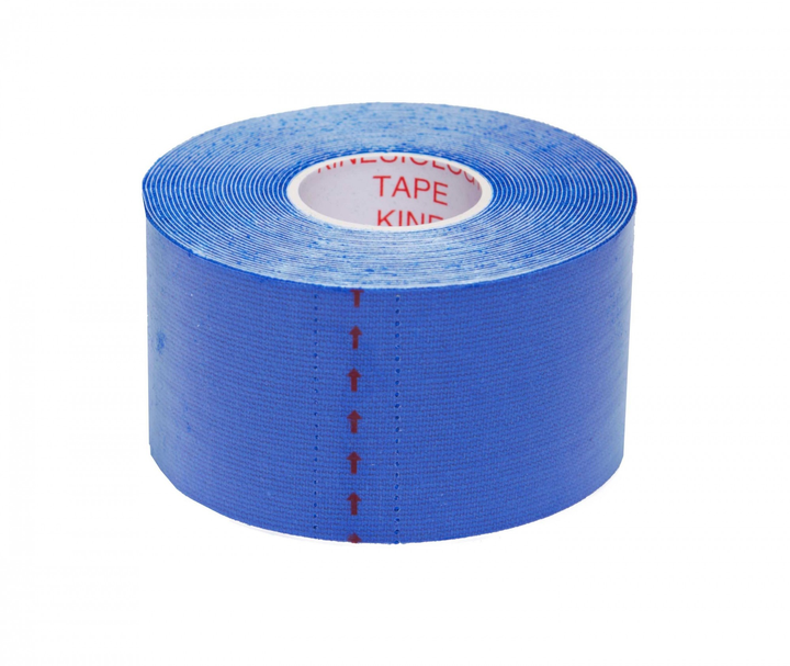 Кинезио тейп (кинезиологический тейп) Kinesiology Tape 3.8см х 5м синий (джинсовый) - изображение 1