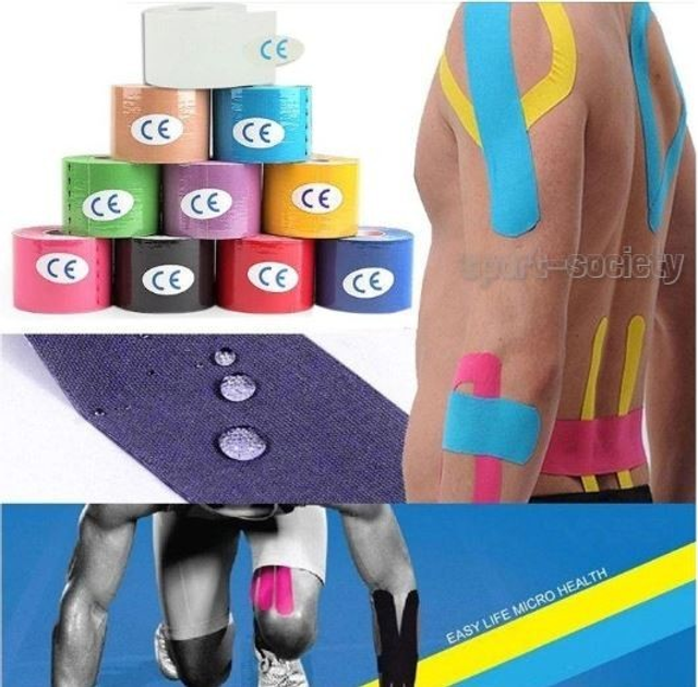 Кинезио тейп (кинезиологический тейп) Kinesiology Tape 3.8см х 5м белый - изображение 2