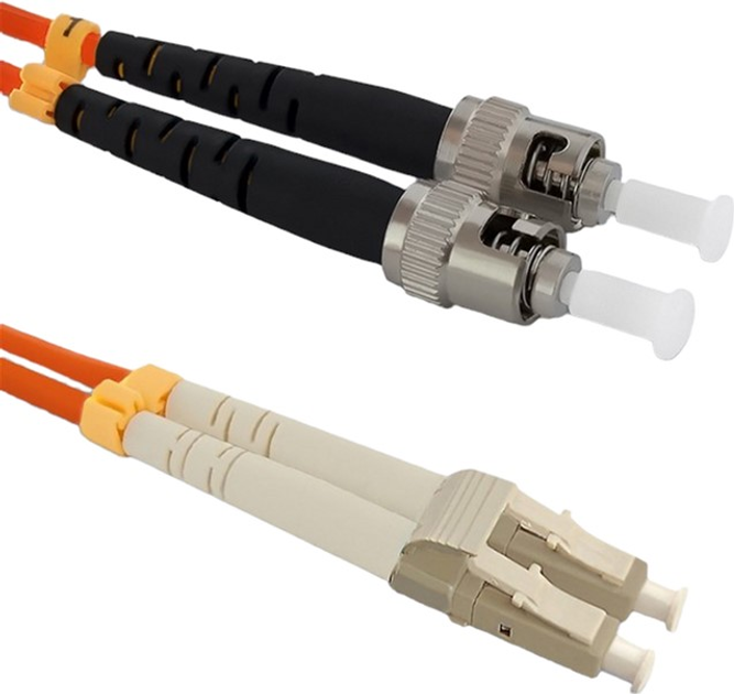 Patchcord światłowodowy Qoltec LC/UPC - ST/UPC Multimode 50/125 OM2 Duplex 5 m Pomarańczowy (5901878540740) - obraz 1