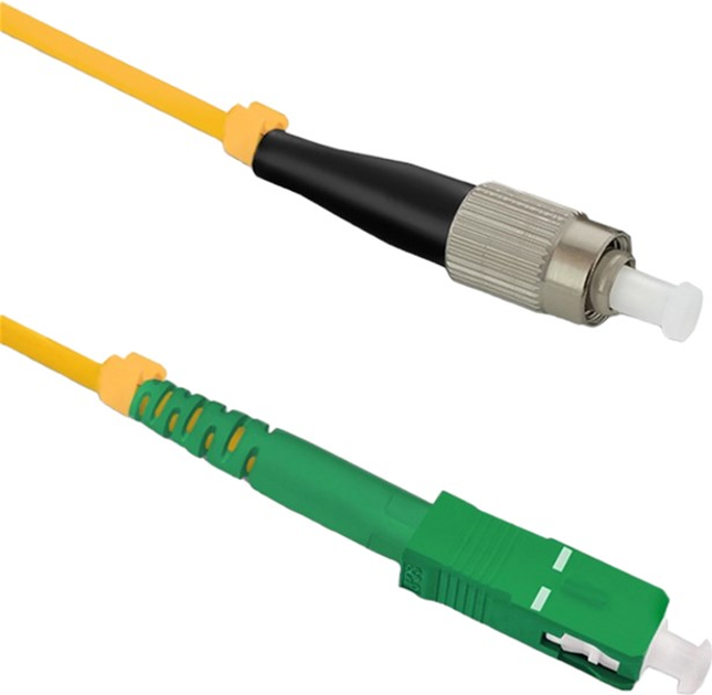 Patchcord światłowodowy Qoltec FC/UPC - SC/APC Singlemode 9/125 G652D Simplex 5 m Żółty (5901878543116) - obraz 1