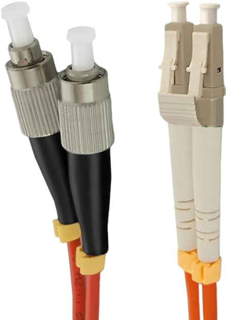 Patchcord światłowodowy Qoltec LC/UPC - FC/UPC Multimode 50/125 OM2 Duplex 1 m Pomarańczowy (5901878540559) - obraz 2