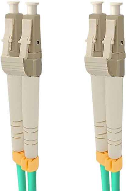 Patchcord światłowodowy Qoltec LC/UPC - LC/UPC Multimode 50/125 OM3 Duplex 2 m Turkusowy/Niebieski (5901878540764) - obraz 3