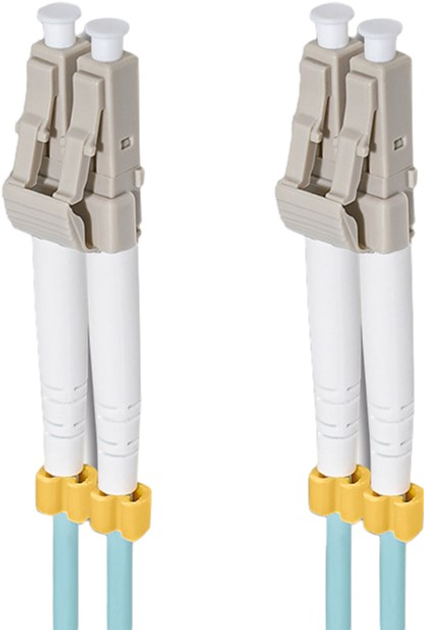 Patchcord światłowodowy Qoltec LC/UPC - LC/UPC Multimode 50/125 OM3 Duplex 2 m Turkusowy/Niebieski (5901878540764) - obraz 6