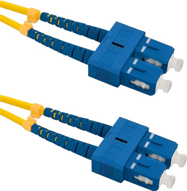 Patchcord światłowodowy Qoltec SC/UPC - SC/UPC Singlemode 9/125 G652D Duplex 1 m Żółty (5901878540009) - obraz 1