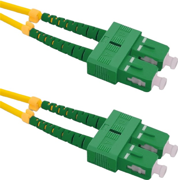 Patchcord światłowodowy Qoltec SC/APC - SC/APC Singlemode 9/125 G652D Duplex 5 m Żółty (5901878540092) - obraz 1