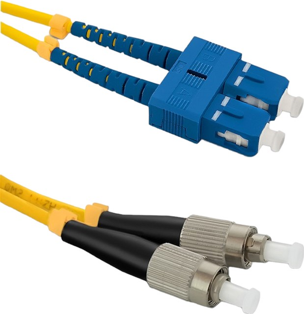 Patchcord światłowodowy Qoltec SC/UPC - FC/UPC Singlemode 9/125 G652D Duplex 3 m Żółty (5901878540450) - obraz 1