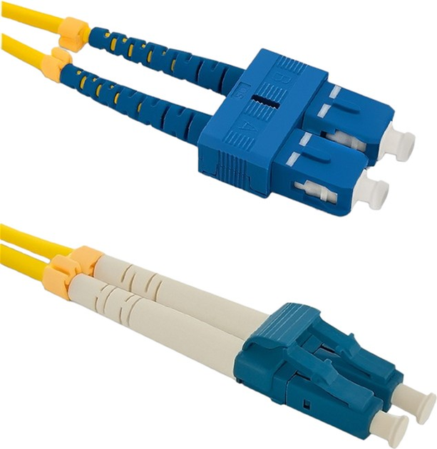 Patchcord światłowodowy Qoltec SC/UPC - LC/UPC Singlemode 9/125 G652D Duplex 3 m Żółty (5901878540337) - obraz 1