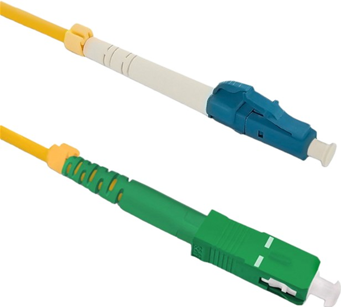 Patchcord światłowodowy Qoltec LC/UPC - SC/APC Singlemode 9/125 G652D Simplex 25 m Żółty (5901878543369) - obraz 1