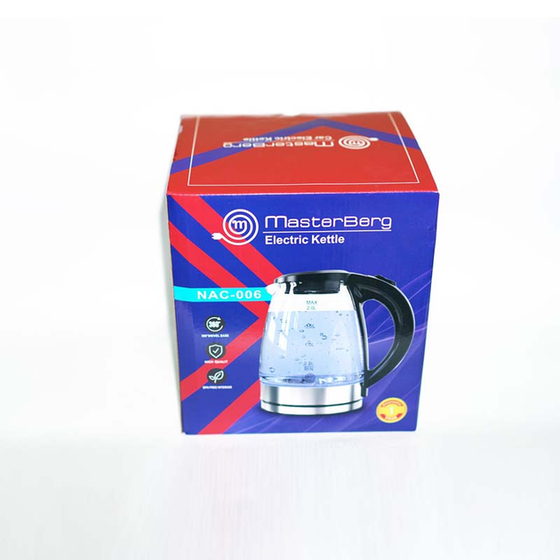 Стеклянный электрочайник Masterberg NAC-006 2L 1800 Вт - изображение 4
