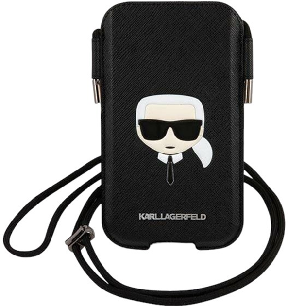 Etui-torba Karl Lagerfeld Saffiano Ikonik Karl`s Head Black (3666339018610) - obraz 1