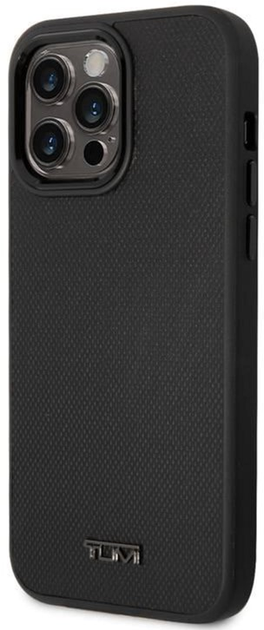 Etui TUMI Leather Balistic Pattern MagSafe do Apple iPhone 14 Pro Black (3666339075019) - obraz 1