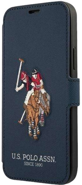 Etui z klapką U.S. Polo Assn Embroidery Collection book do Apple iPhone 12/12 Pro Navy (3700740492314) - obraz 2