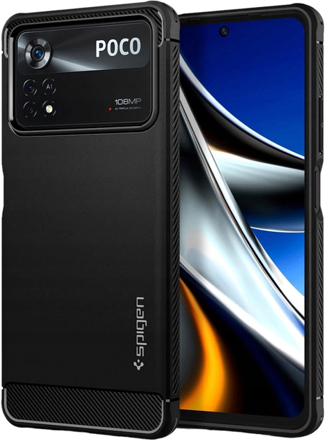 Панель Spigen Rugged Armor для Poco X4 Pro 5G Black (8809811860931) - зображення 1