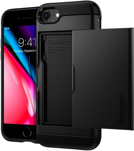 Панель Spigen Slim Armor CS для Apple iPhone 7/8/SE 2020/2022 Black (8809466645716) - зображення 1