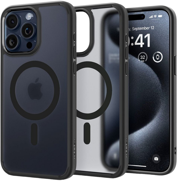 Etui Spigen Ultra Hybrid Mag do Apple iPhone 15 Pro Max Frost Black (8809896749305) - obraz 1