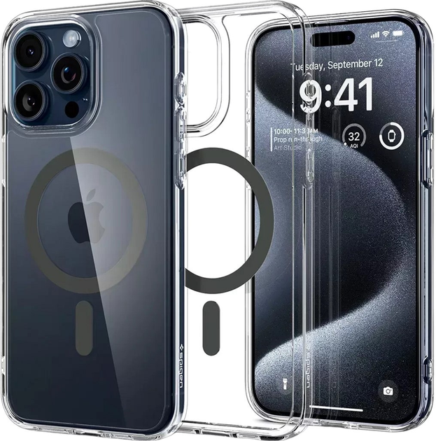 Etui Spigen Ultra Hybrid Mag do Apple iPhone 15 Pro Graphite (8809896750479) - obraz 1