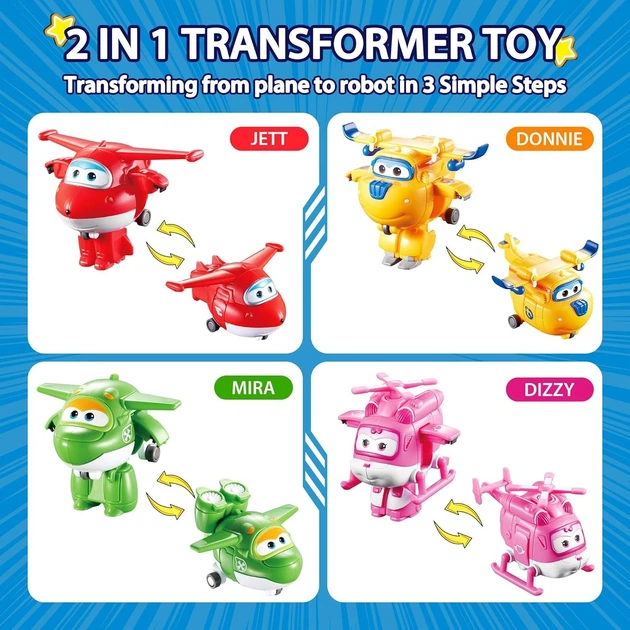 Ігровий набір із 30 шт. Трансформерів Super Wings World Airport