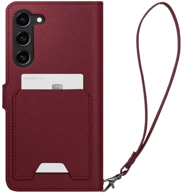 Панель Spigen Wallet S Plus для Samsung Galaxy S23 Burgundy (8809896741217) - зображення 1