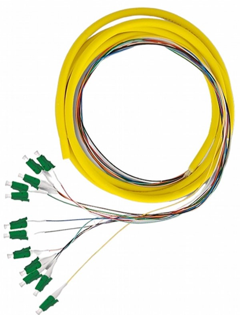 Zestaw pigtail światłowodowy Qoltec LC/APC Singlemode G652D 2 m 12 szt (5901878543574) - obraz 3