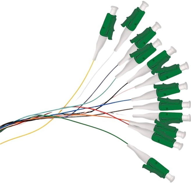 Zestaw pigtail światłowodowy Qoltec LC/APC Singlemode G657A2 2 m 12 szt (5901878543581) - obraz 2