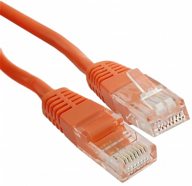 Patchcord Qoltec Crossover Cat 5e UTP RJ-45 1.8 m Pomarańczowy (5901878523002) - obraz 1