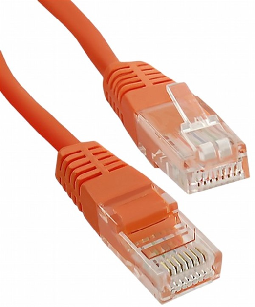 Patchcord Qoltec Crossover Cat 5e UTP RJ-45 1 m Pomarańczowy (5901878505466) - obraz 1