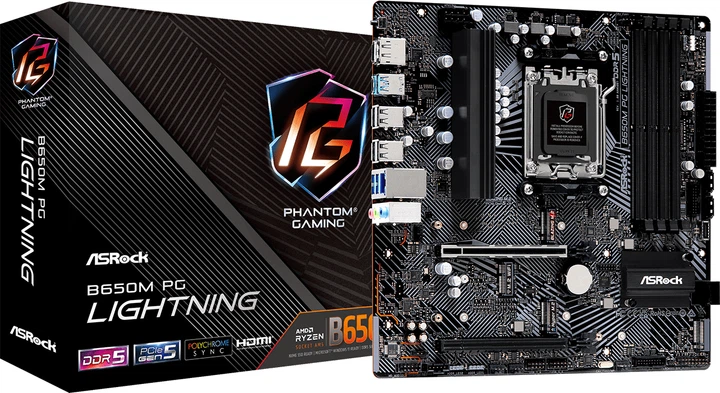 Материнская плата ASRock B650M PG LIGHTNING (sAM5, AMD B650, PCI