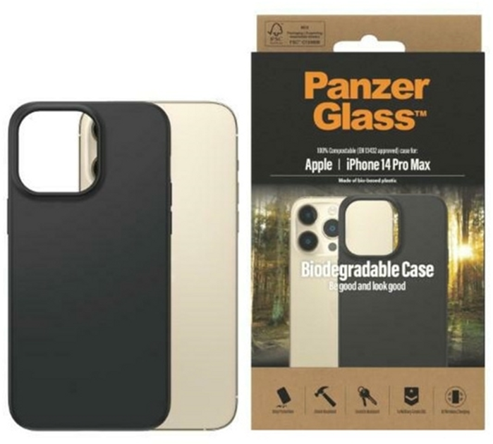 Панель Panzer Glass Biodegradable для Apple iPhone 14 Pro Max Чорний (5711724004209) - зображення 1