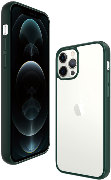 Etui Panzer Glass Clear Case Antibacterial do Apple iPhone 12 Pro Max Racing Green (5711724002694) - obraz 1
