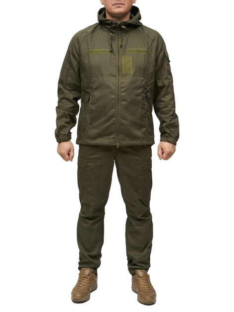 Костюм чоловічий зимовий теплий універсальний куртка штани з водовідштовхувального матеріалу для відпочинку і туризму олива з ергономічним капюшоном Brash - зображення 1