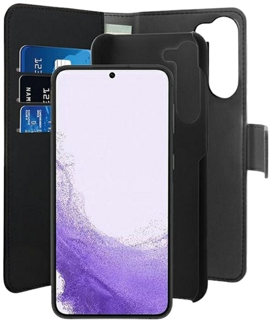 Etui z klapką Puro Wallet Detachable 2w1 do Samsung Galaxy S23 Plus Black (8018417440731) - obraz 2