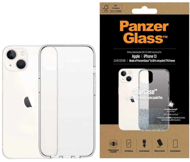 Панель Panzer Glass Antibacterial Military grade для Apple iPhone 13 mini Прозорий (5711724003127) - зображення 2