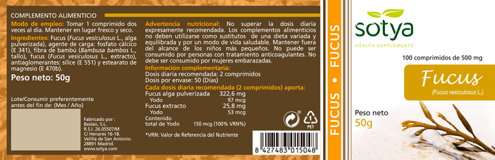 Suplement diety Sotya Fucus 100 tabletek (8427483015048) - obraz 2