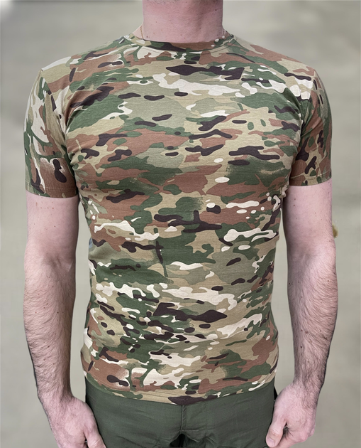 Футболка тактична, Мультикам, розмір XL, бавовна (коттон), футболка армійська з коротким рукавом - зображення 2