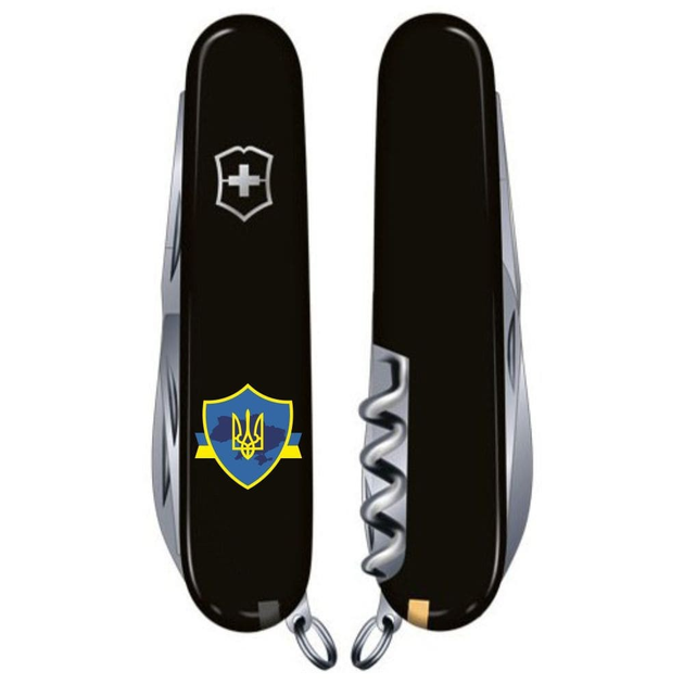 Складаний ніж Victorinox SPARTAN UKRAINE Тризуб на щиті зі стрічкою 1.3603.3_T1070u - зображення 2