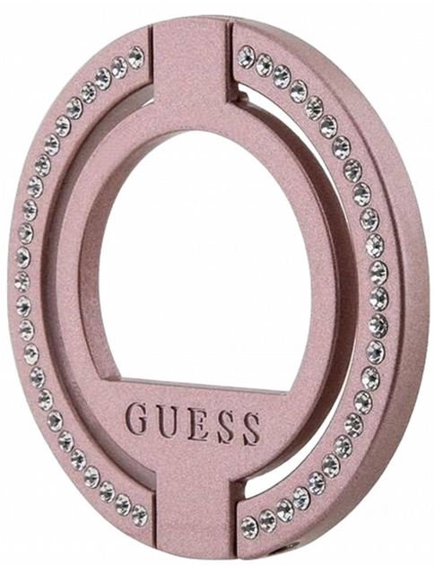 Uchwyt-pierścień na smartfon Guess Ring Stand MagSafe GUMRSALDGP Rhinestone Różowy (3666339170363) - obraz 1