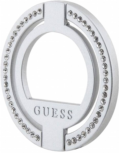 Тримач-кільце на смартфон Guess Ring Stand MagSafe GUMRSALDGS Rhinestone Silver (3666339170387) - зображення 1