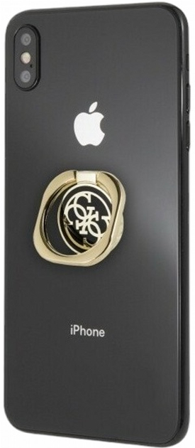 Тримач-кільце на смартфон Guess Ring Stand 4G GURSEQGBK Gold - Black (3700740443583) - зображення 1