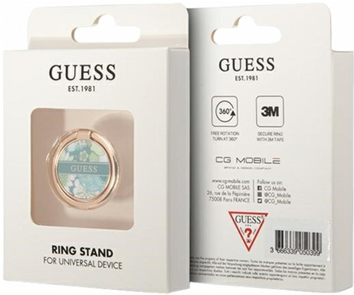 Uchwyt-pierścień na smartfon Guess Ring Stand Flower GURSHCHMAN Zielony (3666339050412) - obraz 3