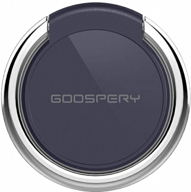 Тримач-кільце на смартфон Mercury Goospery Ring Black - Silver (8806174342333) - зображення 1